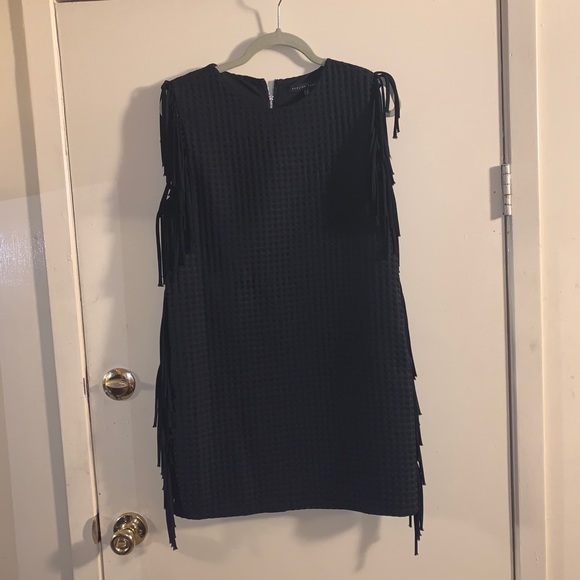 ENGLISH FACTORY fringe black sheath dress - Picture 8 of 11